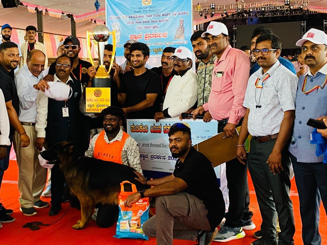 Award ceremony at a regional dog show