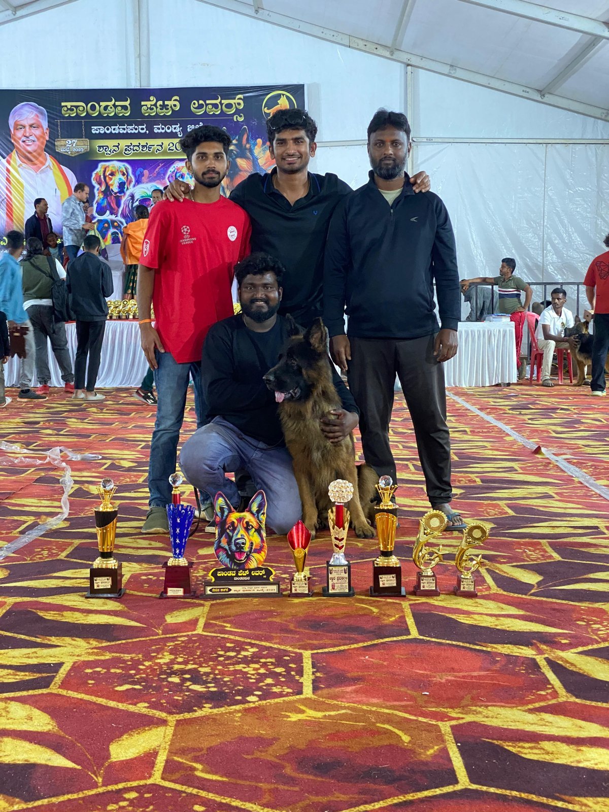 Trophies from the Pandava Pet Lovers dog show